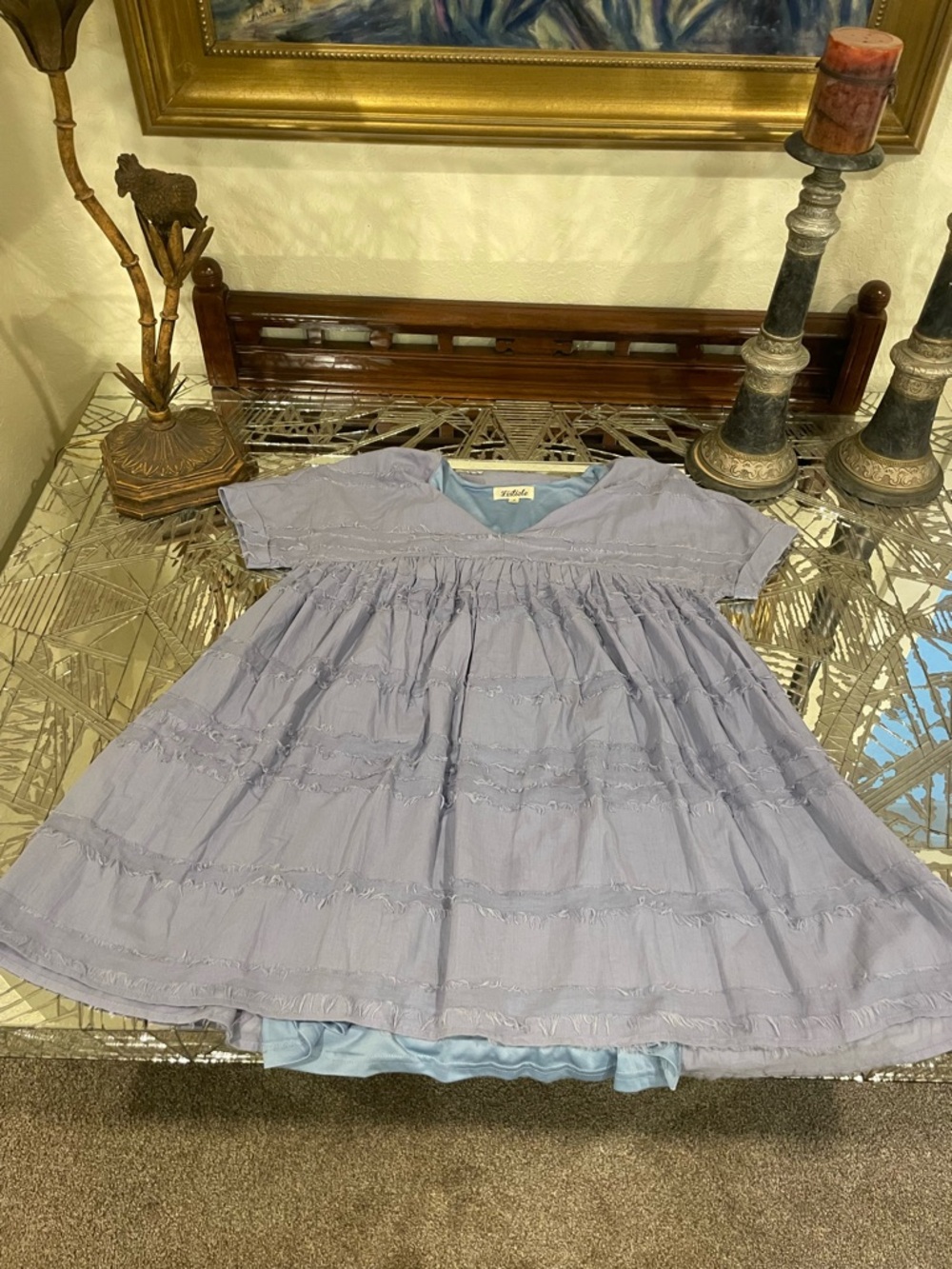 Listicle Light Blue Shirt with Lilac Collar